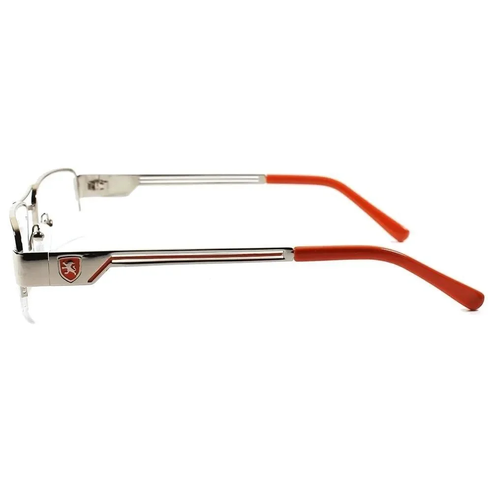Designer Fashion Rectangle Smart Nerd Silver Optical Eye Glasses Frames